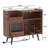 Large Record Player Stand, 350 Vinyl Record Storage Holder with Power Outlet and LED Light-471732376