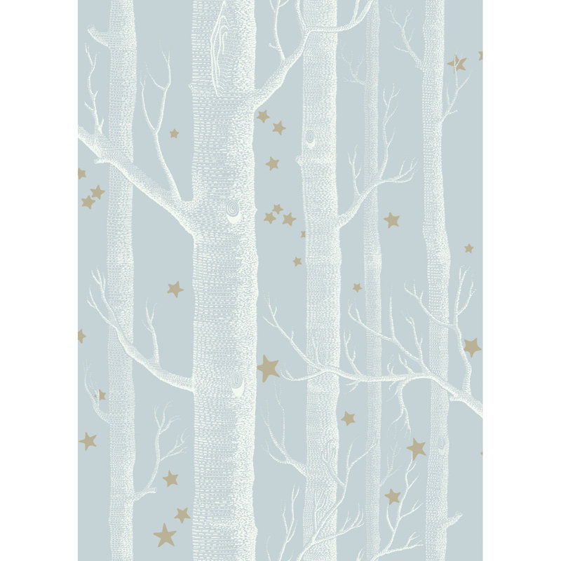 Whimsical Floral Wallpaper Roll, Powder Blue