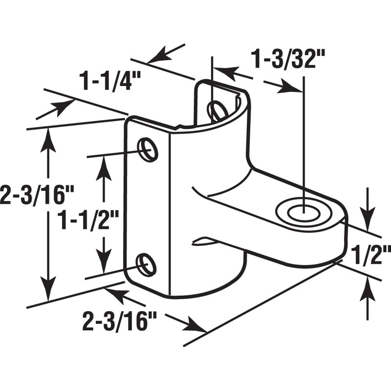 Charnière pivotante supérieure, poteau de 1-1 / 4 po, chromé (paquet simple)