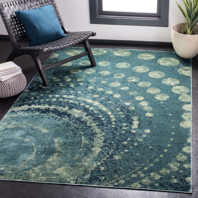 Thursa Vintage Performance Abstract Rug, Rectangle 4' x 5'7"