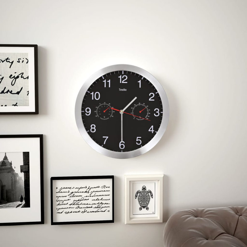 Kees Metal Wall Clock, Black