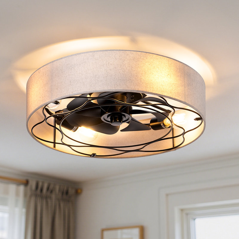 19.6'' Ceiling Fan With Light Kit And Remote Control Included