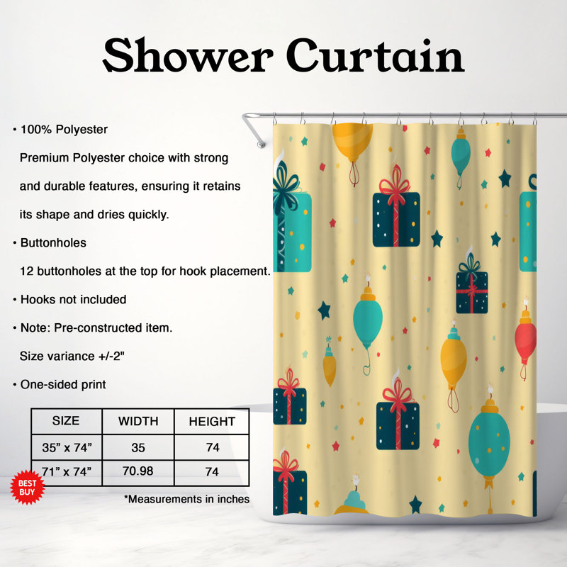 Rideau de douche Premium, H 74 po x l 71 po