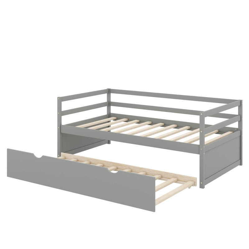 Ensemble de lit de jour avec lit gigogne simple, Gris