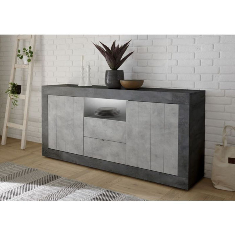 Honi 184cm Sideboard, Dark grey/Light grey