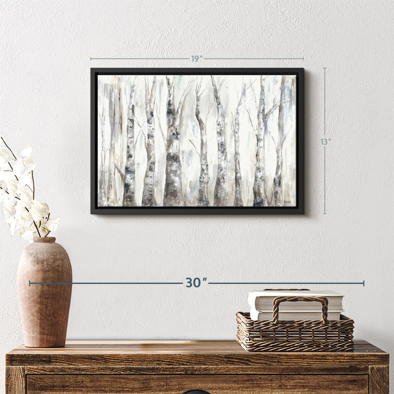Nature «Winter Aspen Trunks Neutral Canvas Print», H 13 po x l 19 po