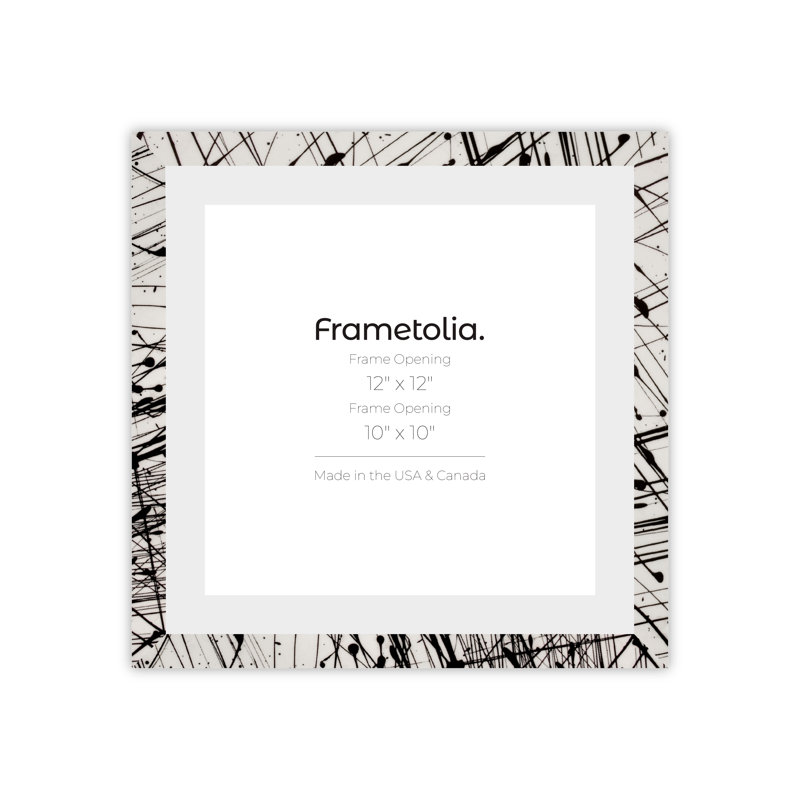Cadre mural Frametolia Metro Fade Splash, 12 po x 12 po, 10 po x 10 po, Blanc/Noir