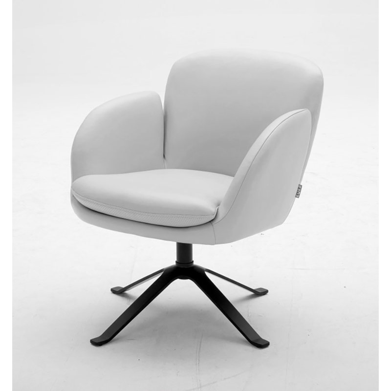 Fauteuil pivotant en velours de 28 po Meleze, Blanc
