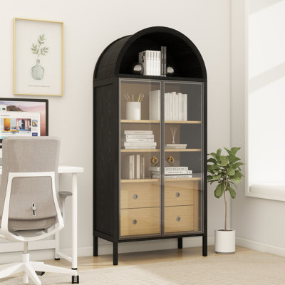 Armoire de rangement, vitrine arquée avec lumière DEL