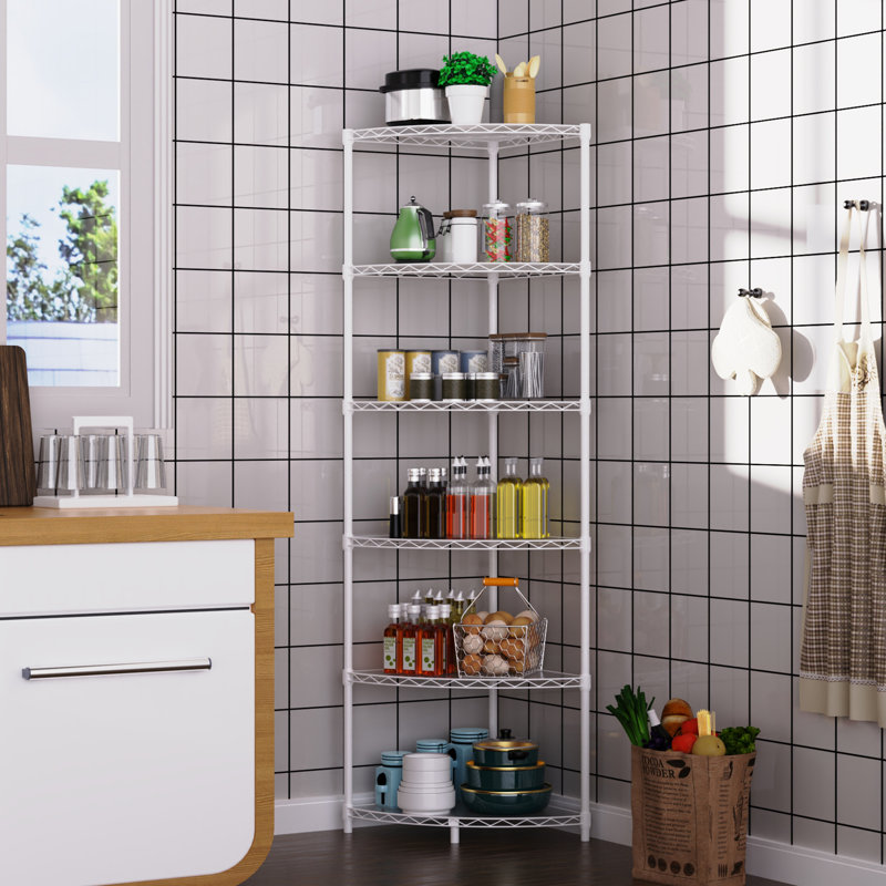 Étagère Luchezar H 72,1 po x l 18,1 po x P 18,1 po, Blanc
