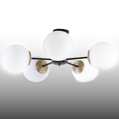 Plafonnier semi-encastré 5 lumières