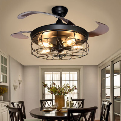 Ventilateur de plafond rétractable à 3 pales de 42 po avec télécommande Howey (ampoules non incluses) Howey
