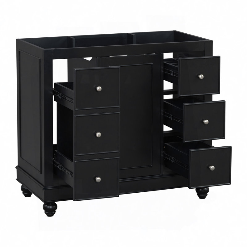 Meuble-lavabo noir (lavabo non inclus)