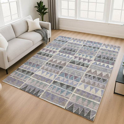 Premium Machine Washable Mayfield AMF2205 geometric Rug