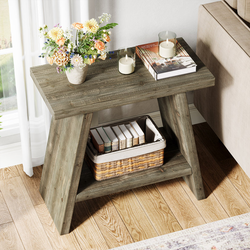 Table de bout en bois Soild, Brun rustique