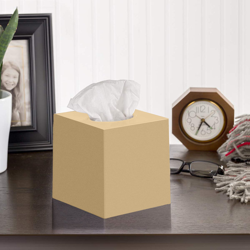 Couvercle de boîte à mouchoirs beige - carré, Beige