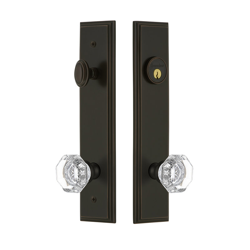 Carré Complete Entry Knob Set with Deadbolt, Timeless Bronze, 2.75"