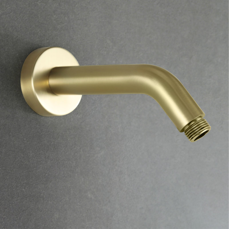 Bras de douche de 6 po avec bride, tube d'extension de remplacement mural pour pomme de douche fixe, noir mat, Or brossé