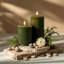 Bougie pilier cannelée cannelée à DEL, avec effet de cire fondue réfléchissante - flamme vacillante, télécommande, à intensité variable, sans flamme, à piles, décorations pour la maison et le mariage (ensemble de 3)-115110078