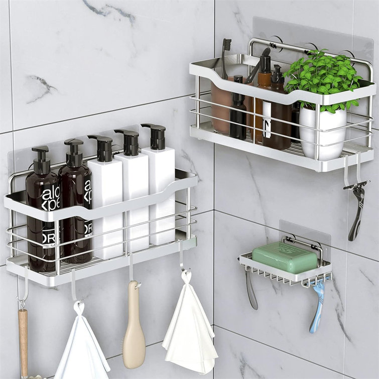 Rebrilliant Maddisyn Suction Stainless Steel Shower Caddy