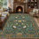  Tapis lavables pour le salon, tapis floraux antidérapants, tapis doux pour oiseaux botaniques résistant aux taches, tapis de sol intérieurs pliables pour la chambre à coucher, la chambre de bébé, la salle à manger