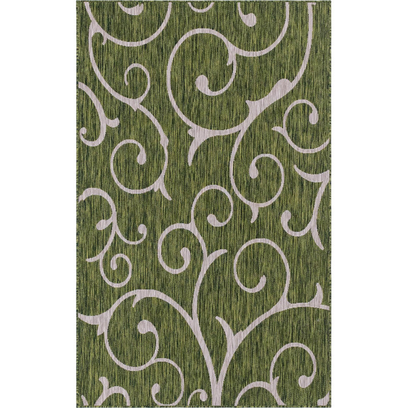 Burien Damask Hand Woven Indoor / Outdoor Area Rug, Rectangle 152 x 244cm