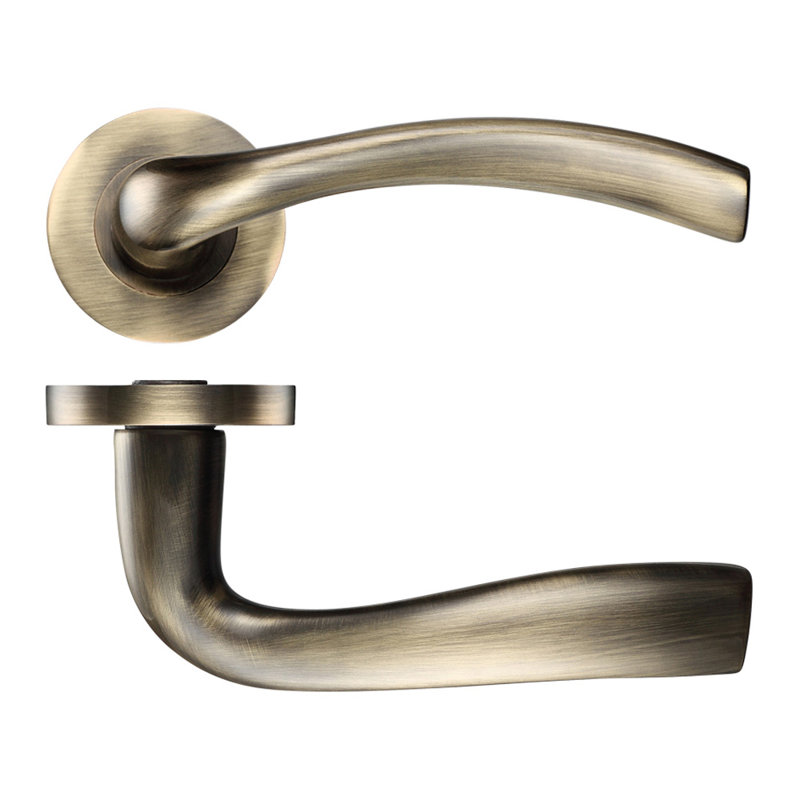 Siena Latch Door Handle, Florentine Bronze
