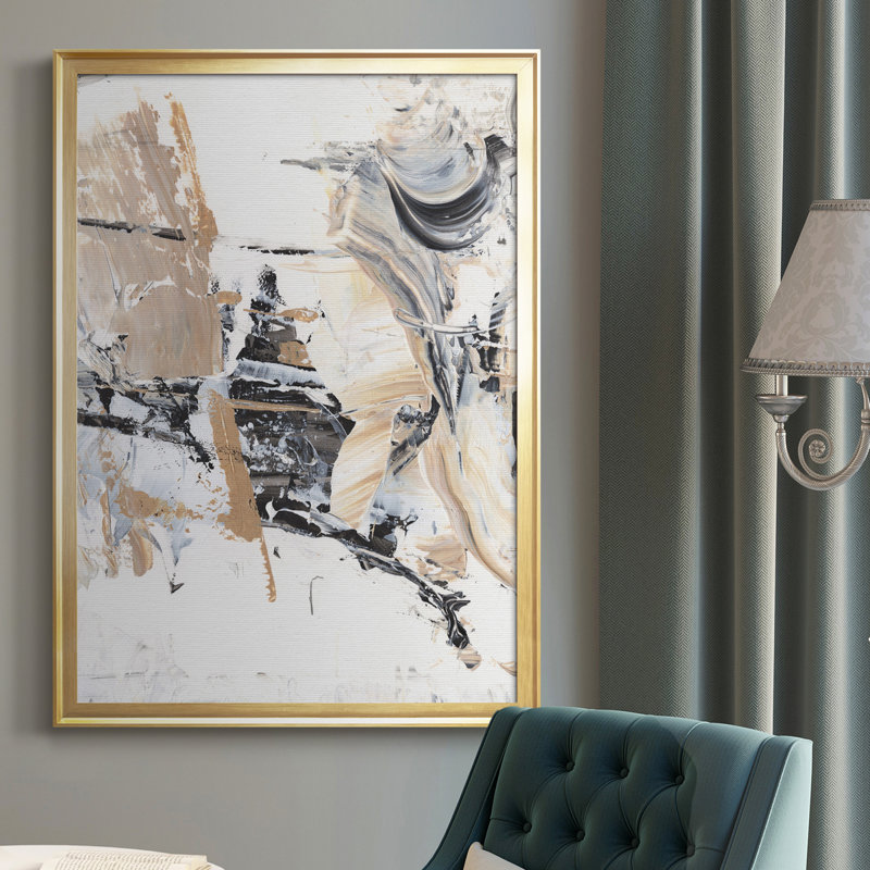 Toile encadrée de qualité supérieure Ruckus III - prête à être accrochée, Or, H 36,5 po x l 26,5 po x P 1 po