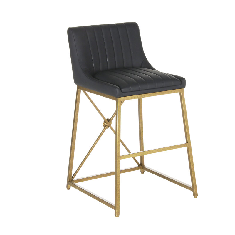 Medallion Stool, Royal Gold, Black, Counter Stool (26'' Seat Height)