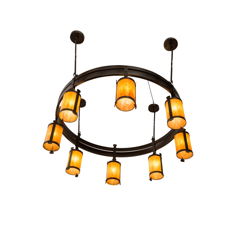 Beartooth 8 - Light Dimmable Wagon Wheel Chandelier