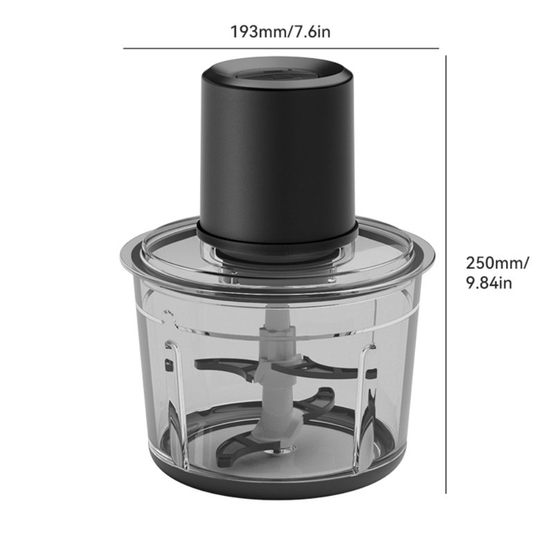 Hachoir électrique - 4 lames tranchantes, hachoir à bol en verre de 2,2 l pour la viande, les légumes, les fruits, les noix et plus encore