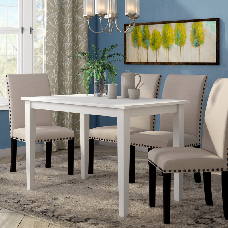 Iyad Solid Wood Dining Table, Paperwhite, 30”H x 60”L x 36”W