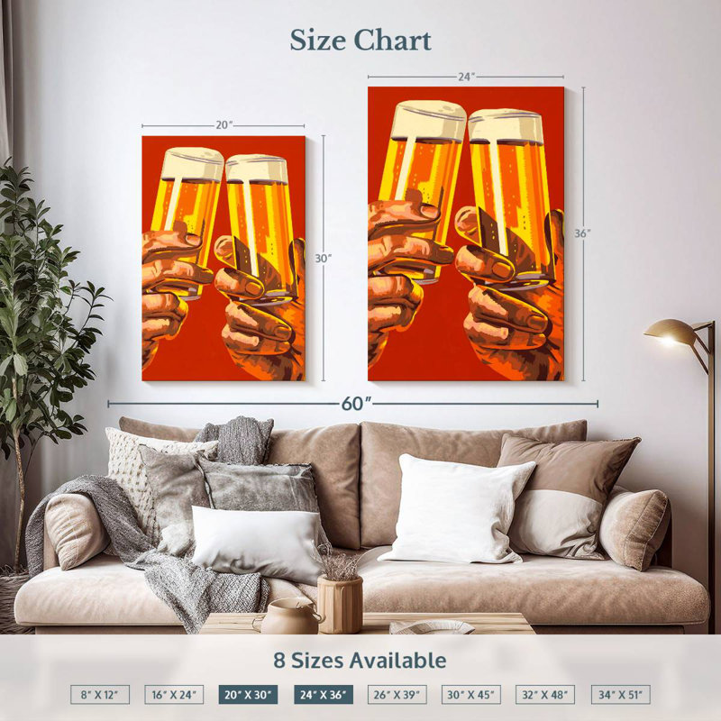 Beer Toast, 30" H x 20" W
