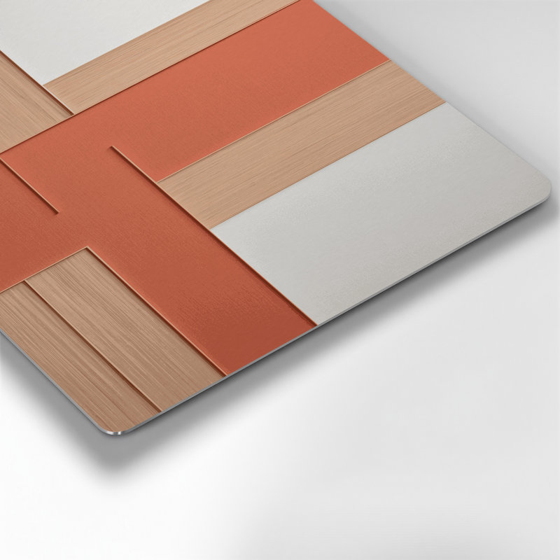 Minimalisme 25, art mural en métal brun, H 11 po x l 14 po