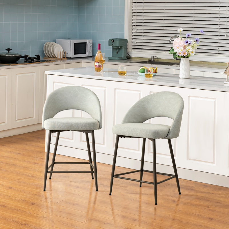 Bana Upholstered Bar & Counter Stool, Light Gray, Counter Stool (23.75” Seat Height)