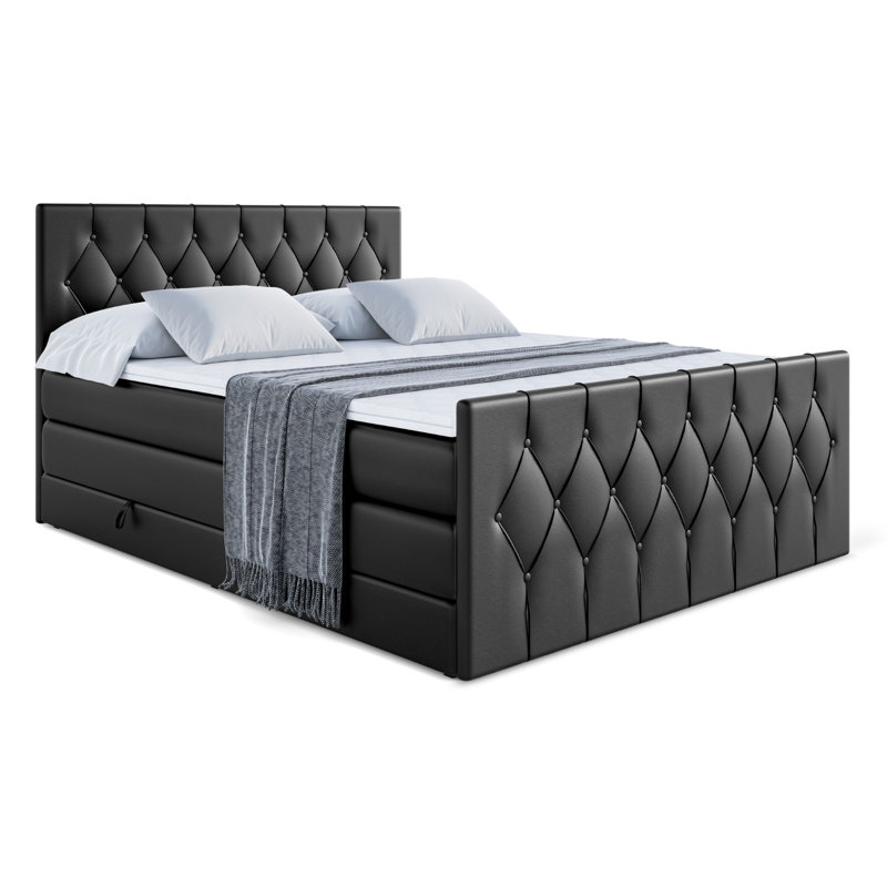 Rubyn Bed, Black, 120cm W x 200cm D