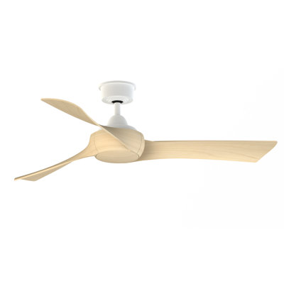Wrap Custom 52 inch Indoor/Outdoor Ceiling Fan - Matte White with Natural blades