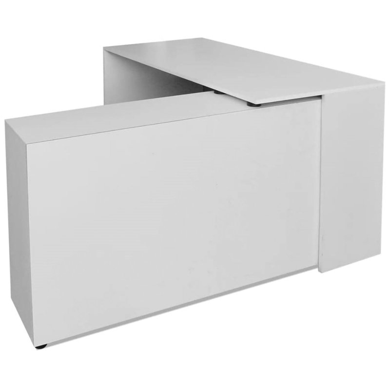 Evalett L-Shaped Computer Desk, White