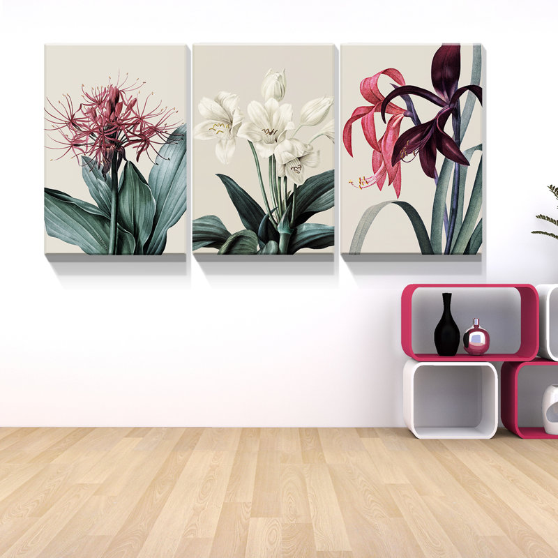 «Flower Blossoming», impression sur bois 3 pièces, H 18 po x l 24 po x P 4,5 po