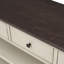 Console au design rétro, avec deux tablettes ouvertes, structure en bois de pin massif et pieds pour le salon-499004935