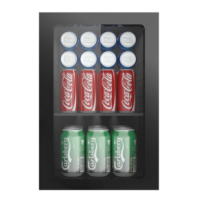 Compact Freestanding Beverage Refrigerator, 20 Can/0.9 Cubic Feet Mini Fridge with Transparent Front