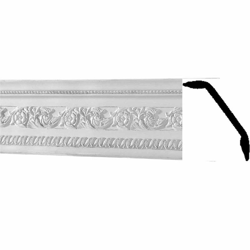 White Ornate Urethane Crown Cornice Molding