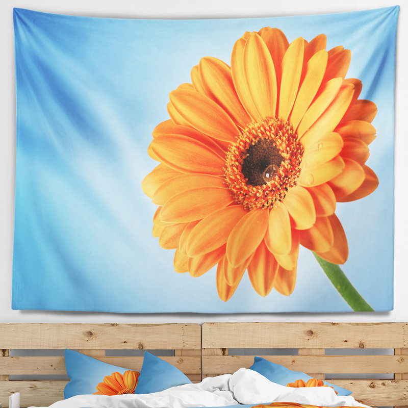 Tapisserie de fleurs en gerbera en polyester avec accessoires suspendus inclus, H 50 po x l 60 po