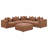 Square Shape Upholstered Ottoman, Fabric Cushioned