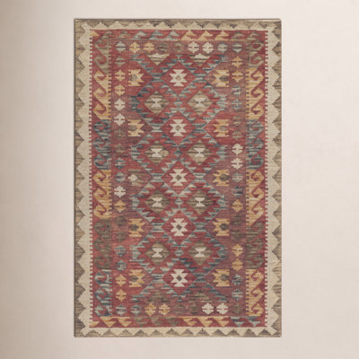Fiona Red Hand-Tufted Wool Southwestern Rug