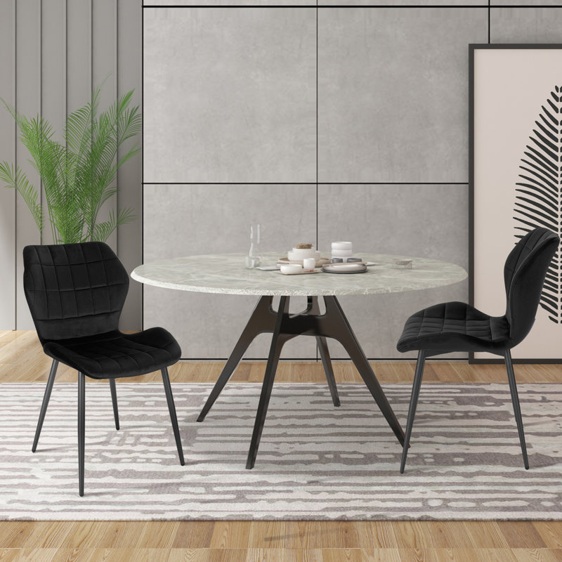 Huttonsville Upholstered Dining Chair, Black