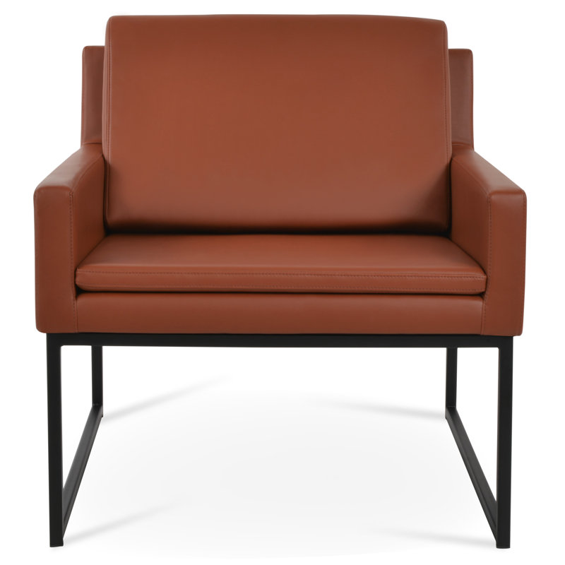 Fauteuil Nova en métal noir, Cannelle PPM-FR