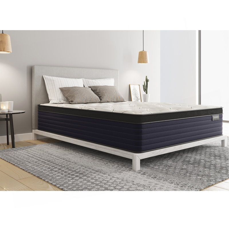 Support de cuivre ulta, mousse à mémoire de forme hybride avec luxueux plateau Euro 14 po - ferme, certifié Greenguard Gold, prêt pour l'étiquette blanche