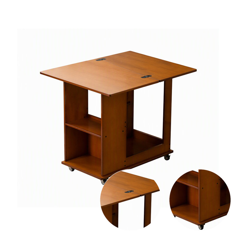 Versatile Bamboo Folding Edge Table With Movable Storage And Foldable Top For Beds And Sofas