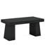 Bureau de direction moderne de 55 po de style Mid-Century - poste de travail d'ordinateur à domicile avec double base trapézoïdale, table d'écriture élégante et bureau de conférence, mobilier de bureau en bois noir